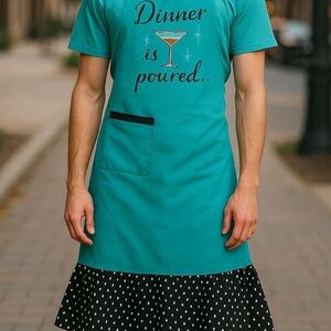 Adult Aprons -Cooking Aprons 30 X 30 Made In India W/100% Cotton, Embroidered...